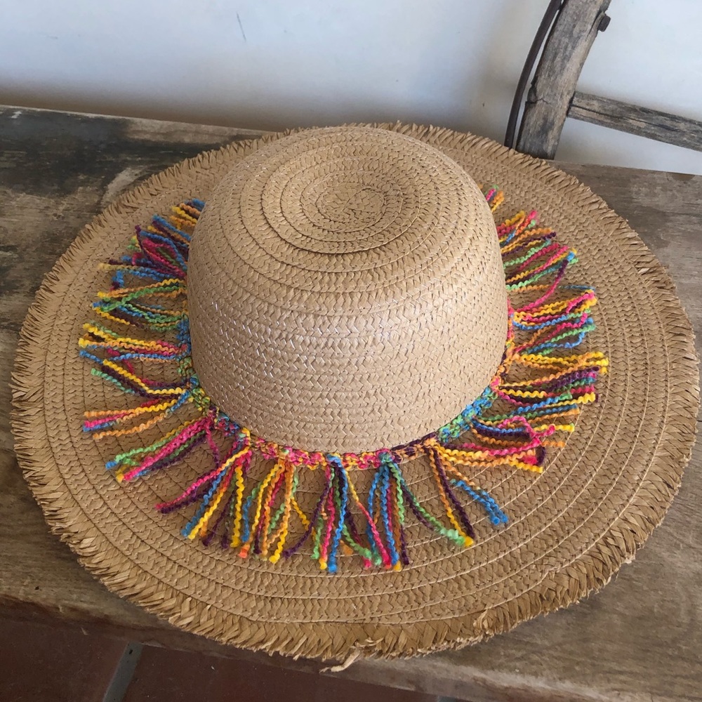 FLOPPY SUMMER HAT Cute Beach🌞Sun Boho Fringe NEW!